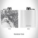 Rendered View of San Diego California Map Engraving on 6oz Stainless Steel Flask in White
