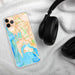 Custom San Diego California Map Phone Case in Watercolor on Table with Black Headphones