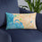 Custom San Diego California Map Throw Pillow in Watercolor on Blue Colored Chair