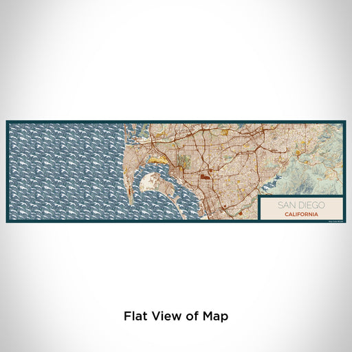 Flat View of Map Custom San Diego California Map Enamel Mug in Woodblock