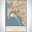 San Diego California Map Print Portrait Orientation in Woodblock Style With Shaded Background