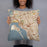 Person holding 18x18 Custom San Diego California Map Throw Pillow in Woodblock