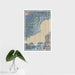 16x24 Sandpoint Idaho Map Print Portrait Orientation in Afternoon Style With Tropical Plant Leaves in Water
