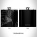 Rendered View of Sandpoint Idaho Map Engraving on 6oz Stainless Steel Flask in Black
