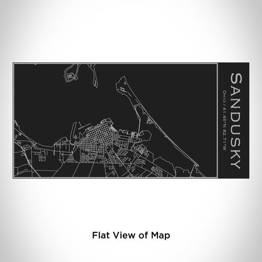 Rendered View of Sandusky Ohio Map Engraving on 17oz Stainless Steel Insulated Cola Bottle in Black