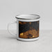 Left View Custom Sandusky Ohio Map Enamel Mug in Ember