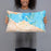 Person holding 20x12 Custom Sandusky Ohio Map Throw Pillow in Watercolor
