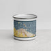 Front View Custom Sandusky Ohio Map Enamel Mug in Woodblock