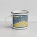 Left View Custom Sandusky Ohio Map Enamel Mug in Woodblock