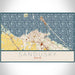 Sandusky Ohio Map Print Landscape Orientation in Woodblock Style With Shaded Background