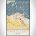 Sandusky Ohio Map Print Portrait Orientation in Woodblock Style With Shaded Background