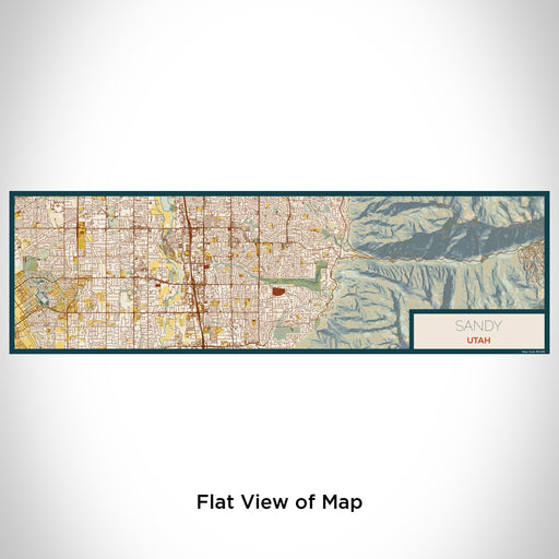 Flat View of Map Custom Sandy Utah Map Enamel Mug in Woodblock