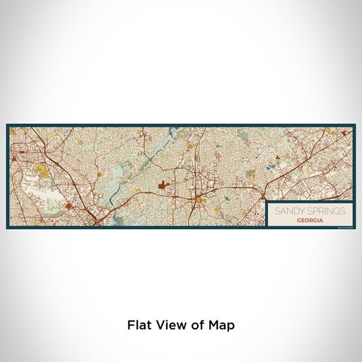 Flat View of Map Custom Sandy Springs Georgia Map Enamel Mug in Woodblock