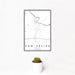 12x18 San Felipe Texas Map Print Portrait Orientation in Classic Style With Small Cactus Plant in White Planter
