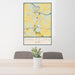 24x36 San Felipe Texas Map Print Portrait Orientation in Woodblock Style Behind 2 Chairs Table and Potted Plant