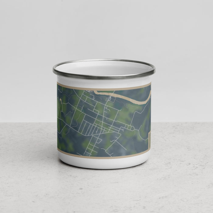 Front View Custom San Felipe Texas Map Enamel Mug in Afternoon