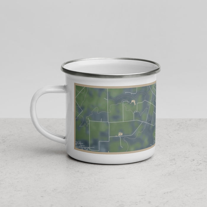 Left View Custom San Felipe Texas Map Enamel Mug in Afternoon