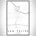 San Felipe Texas Map Print Portrait Orientation in Classic Style With Shaded Background