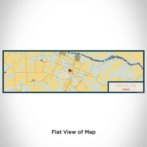 Flat View of Map Custom San Felipe Texas Map Enamel Mug in Woodblock