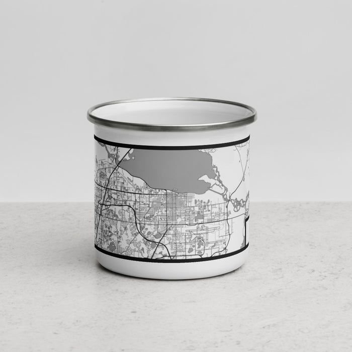 Front View Custom Sanford Florida Map Enamel Mug in Classic