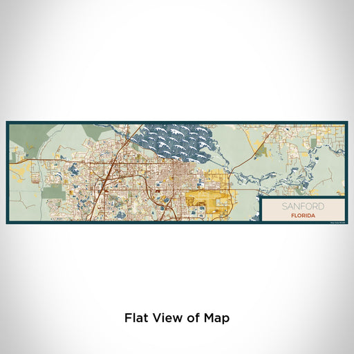 Flat View of Map Custom Sanford Florida Map Enamel Mug in Woodblock