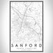 Sanford North Carolina Map Print Portrait Orientation in Classic Style With Shaded Background