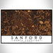 Sanford North Carolina Map Print Landscape Orientation in Ember Style With Shaded Background