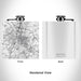 Rendered View of Sanford North Carolina Map Engraving on 6oz Stainless Steel Flask in White