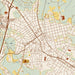 Sanford North Carolina Map Print in Woodblock Style Zoomed In Close Up Showing Details