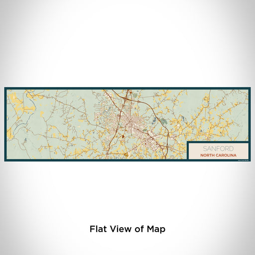 Flat View of Map Custom Sanford North Carolina Map Enamel Mug in Woodblock
