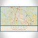 Sanford North Carolina Map Print Landscape Orientation in Woodblock Style With Shaded Background