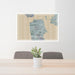 24x36 San Francisco California Map Print Lanscape Orientation in Afternoon Style Behind 2 Chairs Table and Potted Plant