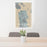 24x36 San Francisco California Map Print Portrait Orientation in Afternoon Style Behind 2 Chairs Table and Potted Plant