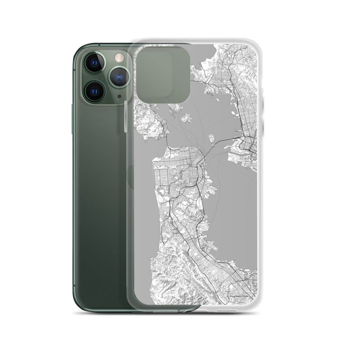 Custom San Francisco California Map Phone Case in Classic on Table with Laptop and Plant