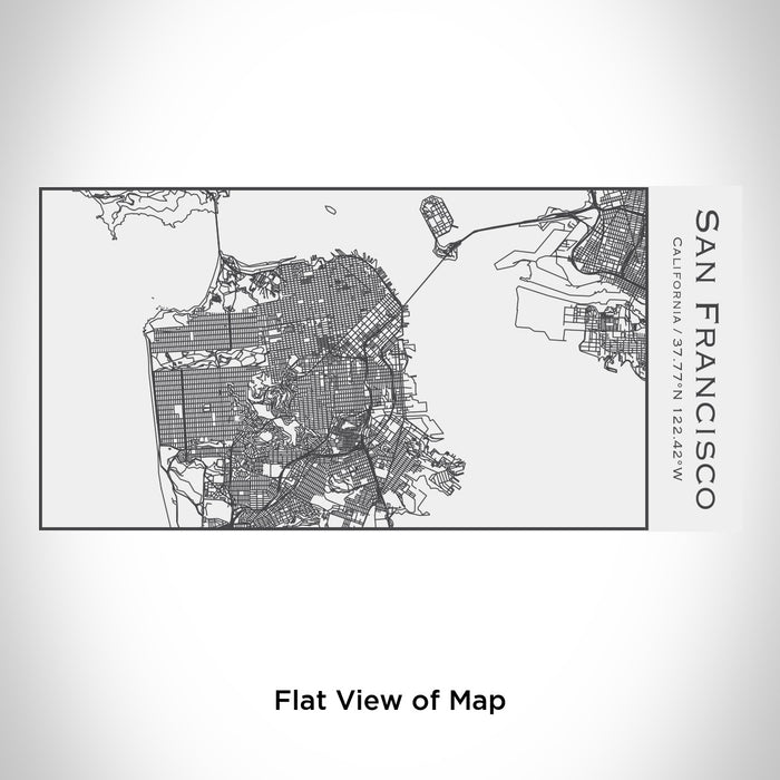 Rendered View of San Francisco California Map Engraving on 17oz Stainless Steel Insulated Cola Bottle in White