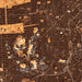 San Francisco California Map Print in Ember Style Zoomed In Close Up Showing Details