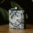 6oz Stainless Steel Flask in Black with Custom Engraved Map on Table