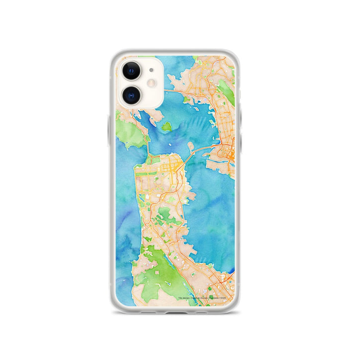 Custom San Francisco California Map Phone Case in Watercolor