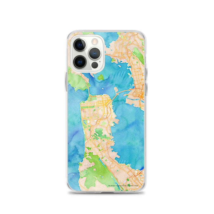 Custom San Francisco California Map iPhone 12 Pro Phone Case in Watercolor