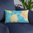 Custom San Francisco California Map Throw Pillow in Watercolor on Blue Colored Chair