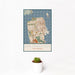 12x18 San Francisco California Map Print Portrait Orientation in Woodblock Style With Small Cactus Plant in White Planter