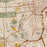 San Francisco California Map Print in Woodblock Style Zoomed In Close Up Showing Details