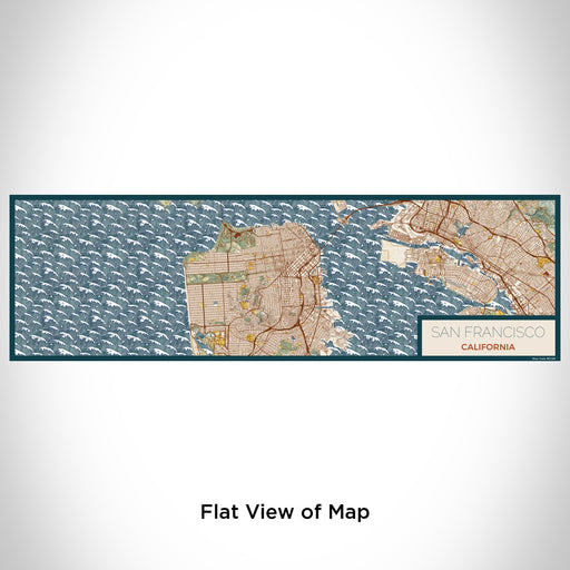Flat View of Map Custom San Francisco California Map Enamel Mug in Woodblock