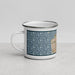 Left View Custom San Francisco California Map Enamel Mug in Woodblock