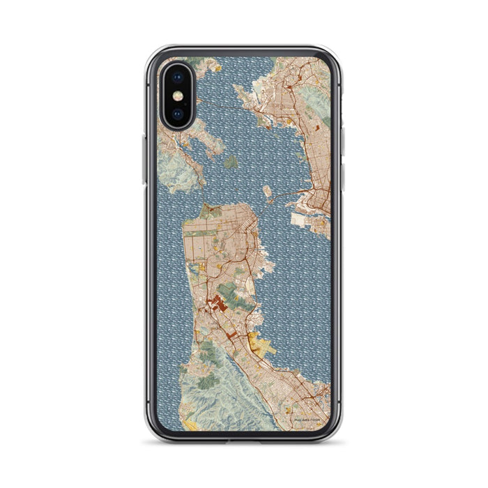 Custom San Francisco California Map Phone Case in Woodblock