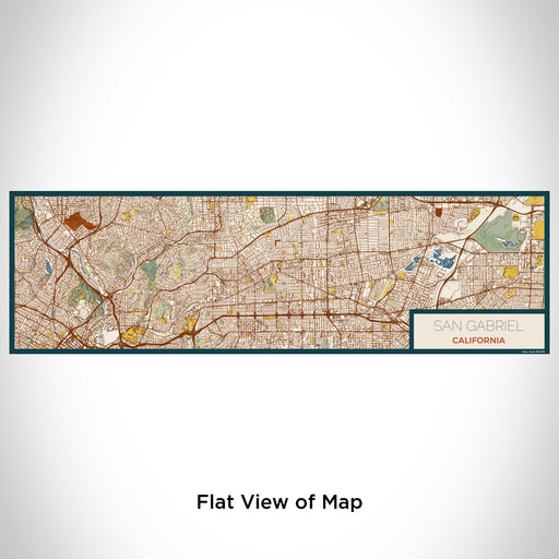 Flat View of Map Custom San Gabriel California Map Enamel Mug in Woodblock