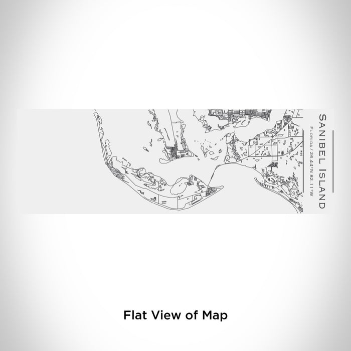 Rendered View of Sanibel Island Florida Map Engraving on 10oz Stainless Steel Insulated Cup with Sliding Lid in White