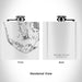Rendered View of Sanibel Island Florida Map Engraving on 6oz Stainless Steel Flask in White