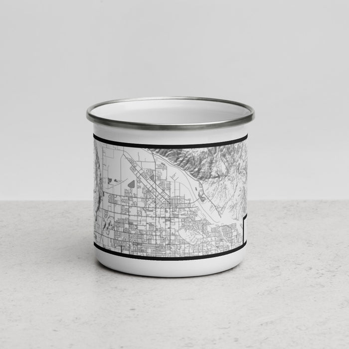 Front View Custom San Jacinto California Map Enamel Mug in Classic