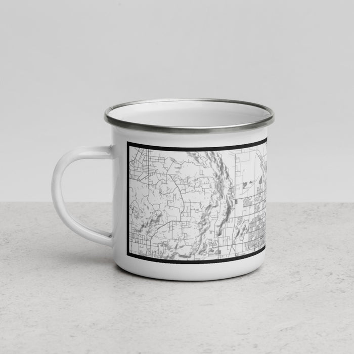 Left View Custom San Jacinto California Map Enamel Mug in Classic